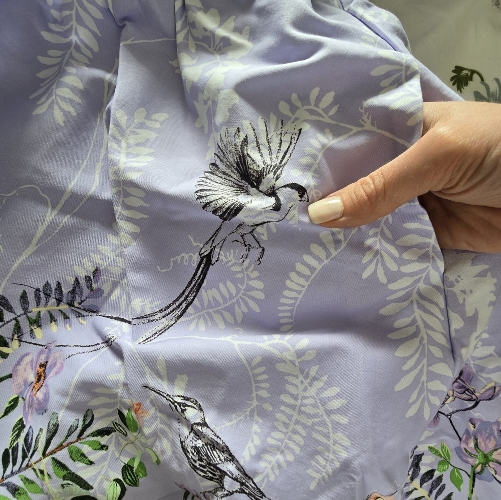 I.N.C. Floral Lavender Dress with Tie Front Size L 100% Cotton - Picture 10 of 16